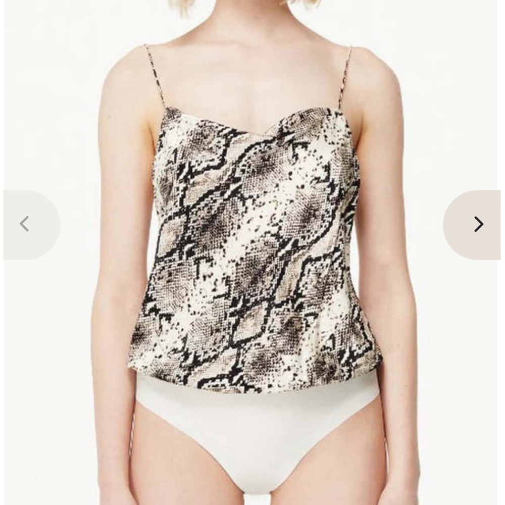 CAMI NYC Axel Snake Print Silk Bodysuit Size M NEW!